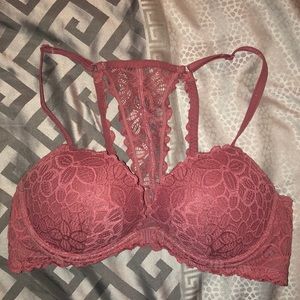 PINK pink bralette with push up with lace